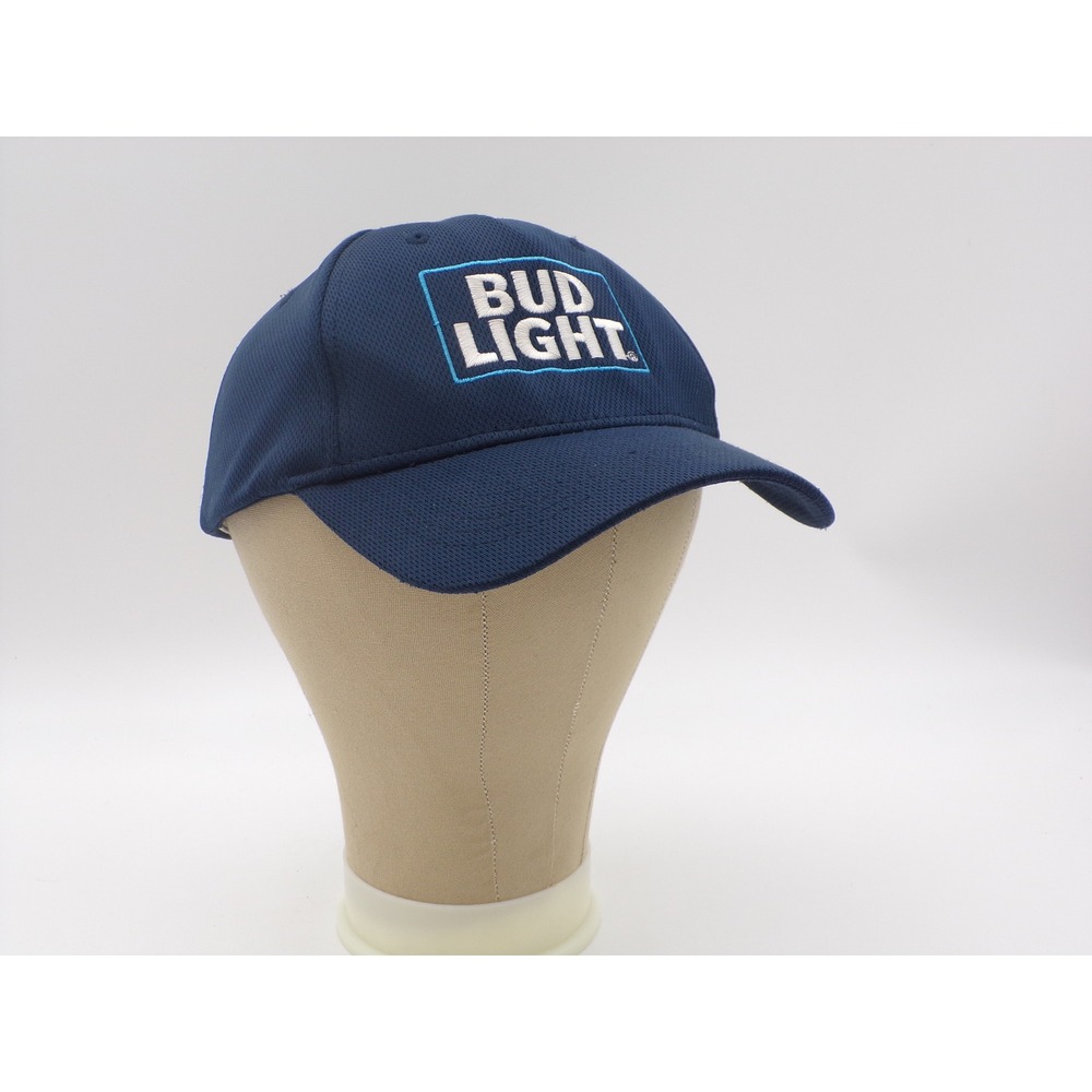 Bud Light Navy Blue Mesh‎ Snapback Baseball Hat Embroidered Logo H3 Headwear
